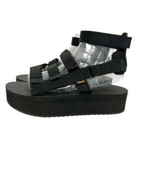 Teva Women’s Platform Sandals Size 10 Black Strappy Velcro Chunky Flatform